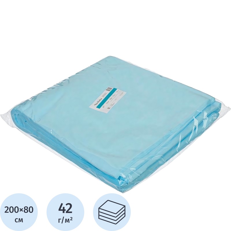 Изображение товара Простыня одноразовая Инмедиз стерильная в сложении 200x80 см голубая