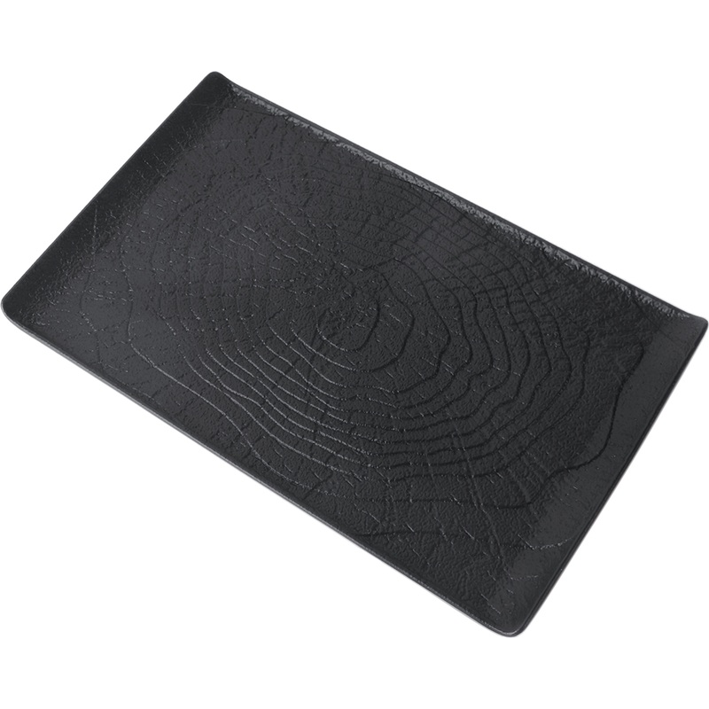 Изображение товара Блюдо сервировочное фарфоровое P.L. Proff Cuisine Side Up2 Black Raw Wood 33.5x20.5 см