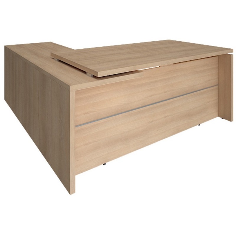 Изображение товара Стол руководителя угловой Yalta с приставкой правый (акация лорка, 1800х2000х750 мм)