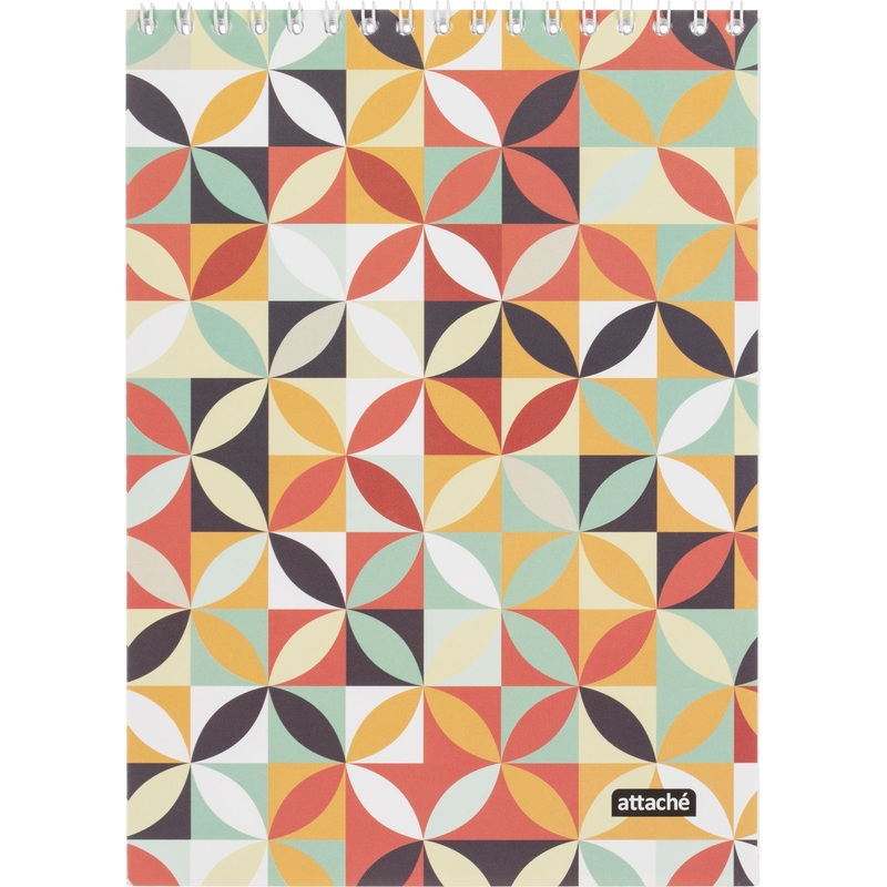 Изображение товара Блокнот Attache Яркий паттерн Пастельный микс А5 40 листов в клетку на спирали