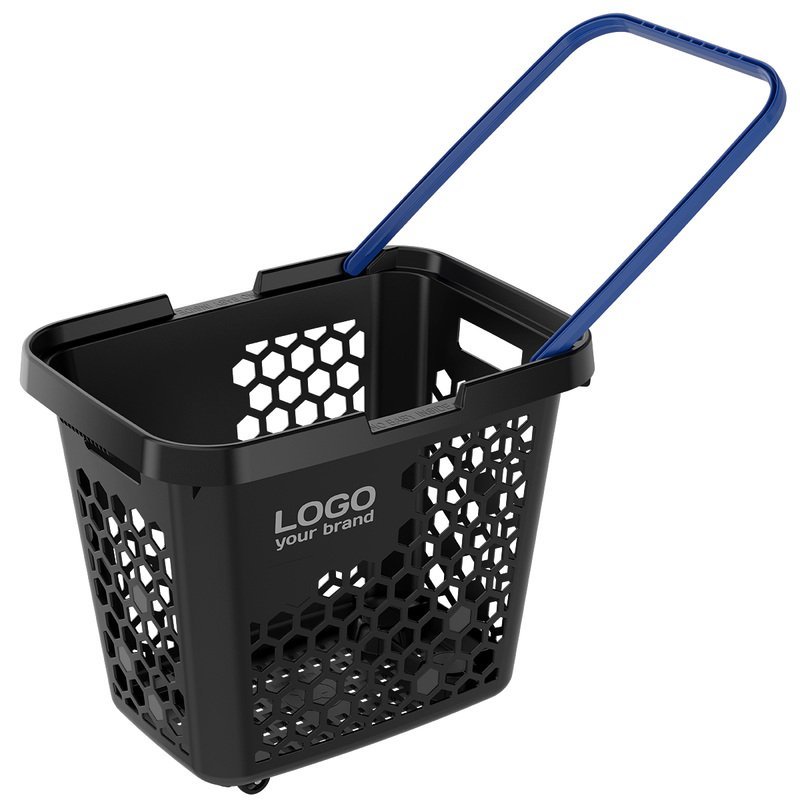 Изображение товара Корзина-тележка Techno XL 80л пластик с фиксатором яркие цвета