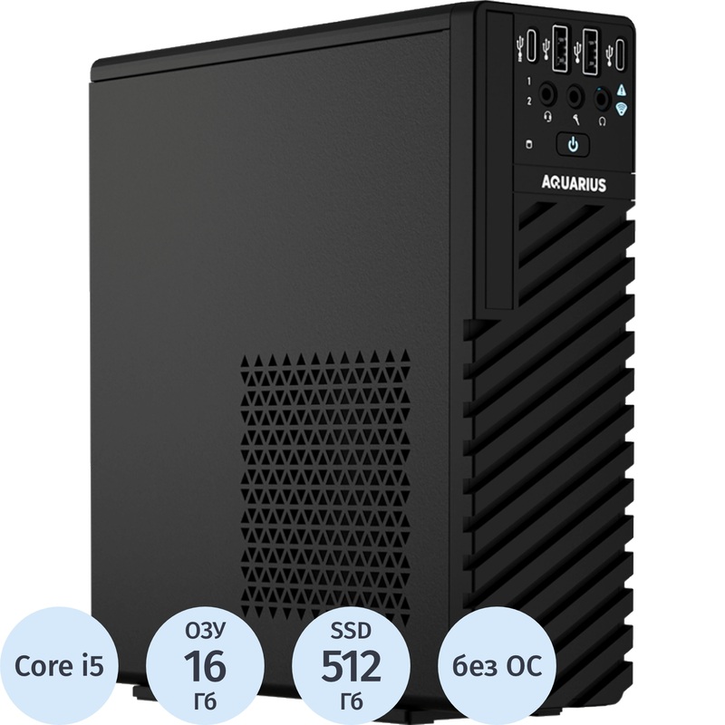 Изображение товара Системный блок Aquarius AQdesk Pro P30 K51 Core i5-12400, 16 ГБ DDR4, 512 ГБ SSD, без ОС