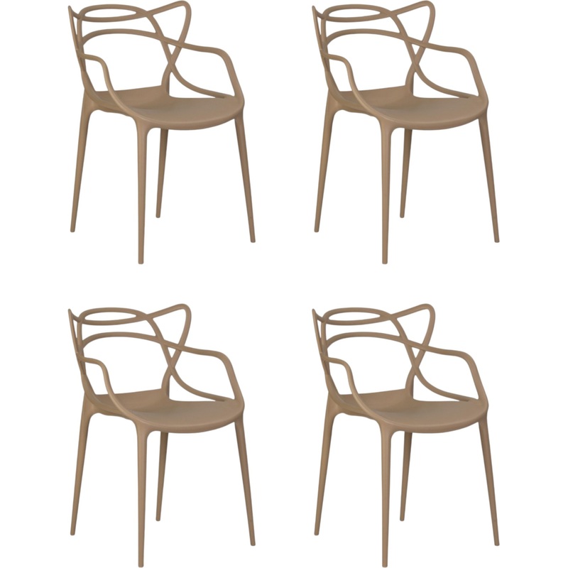 Изображение товара Стул обеденный DOBRIN MASTERS бежевый (полипропилен, 4 штуки в упаковке)