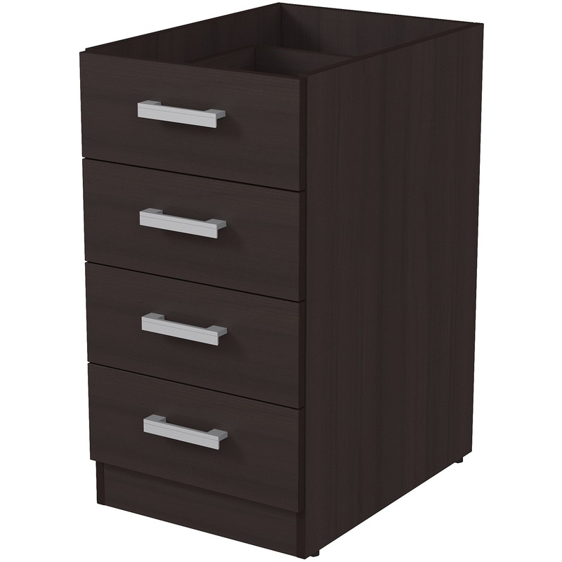 Изображение товара Тумба приставная без замка без топа новый дуб 388х520х728 мм 4 ящика