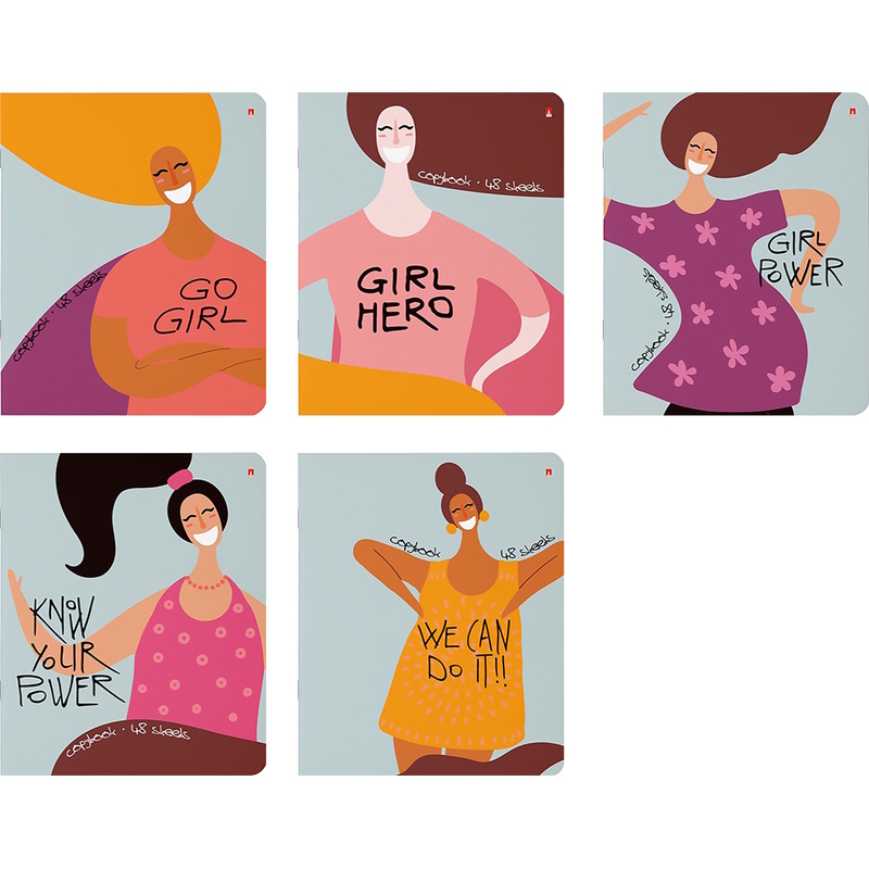 Изображение товара Тетрадь общая Альт А5 48 листов в клетку на скрепке (Soft Touch, 5 штук в упаковке)