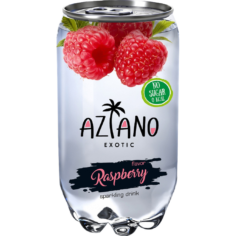 Изображение товара Напиток слабогазированный Aziano Raspberry без сахара 0.35 л