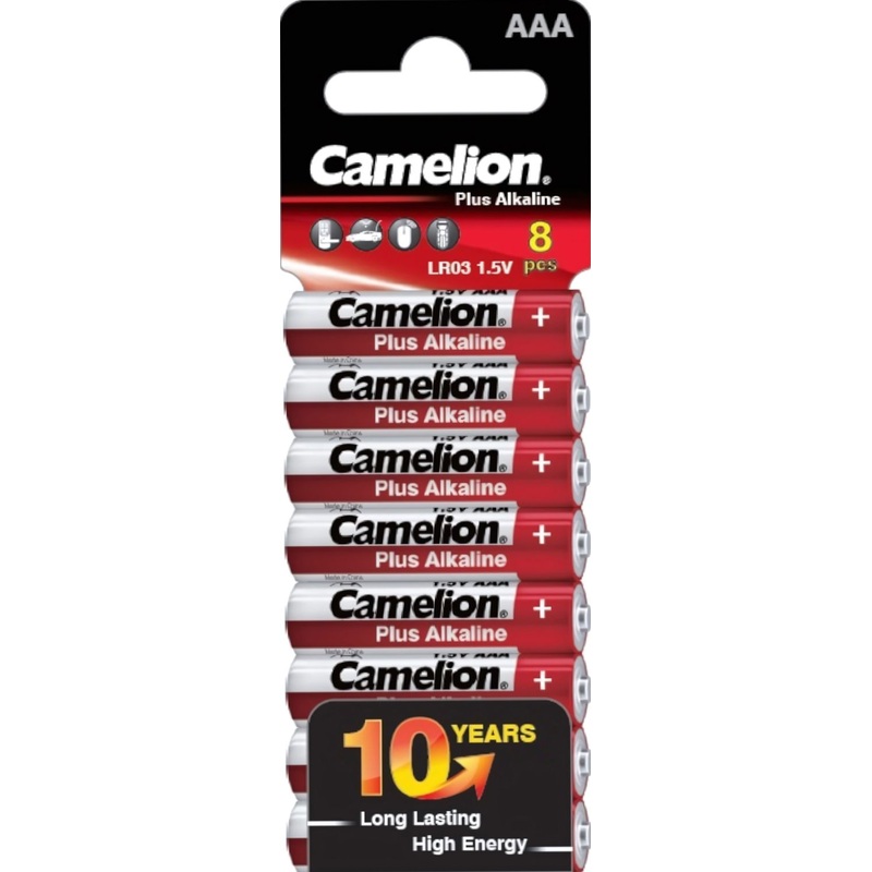 Изображение товара Батарейки AAA мизинчиковые Camelion Plus Alkaline 8 шт - долговечные щелочные элементы питания