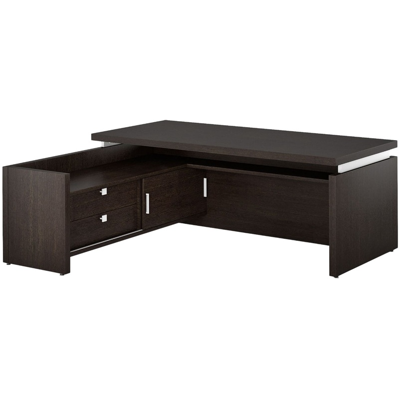 Изображение товара Стол руководителя письменный Triumf с тумбой левый (венге цаво, 2000х1800х760 мм)