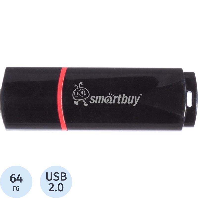 Изображение товара Флешка USB 2.0 64 ГБ SmartBuy Crown (SB64GBCRW-K)