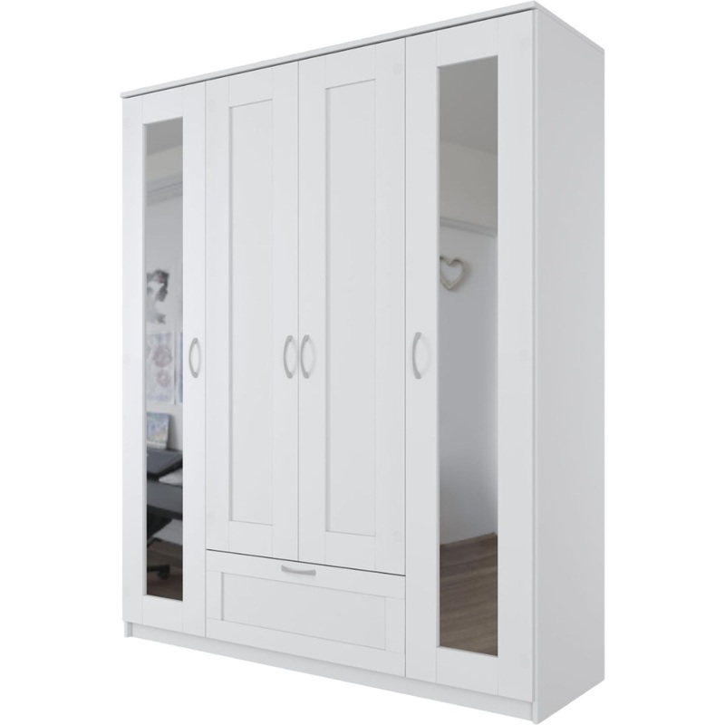 Изображение товара Шкаф комбинированный Сириус 2.02.01.042.1 белый 1560х502х1900 мм с зеркалами