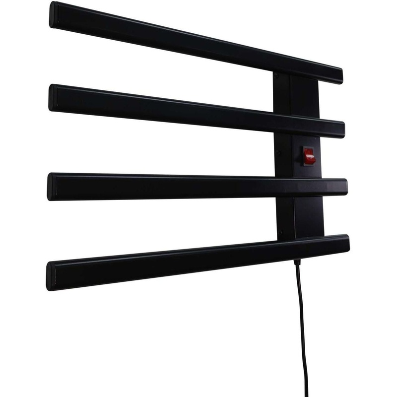 Изображение товара Полотенцесушитель электрический правое подключение ЭПС 500х300НС Е4М 300х500 мм чёрный матовый