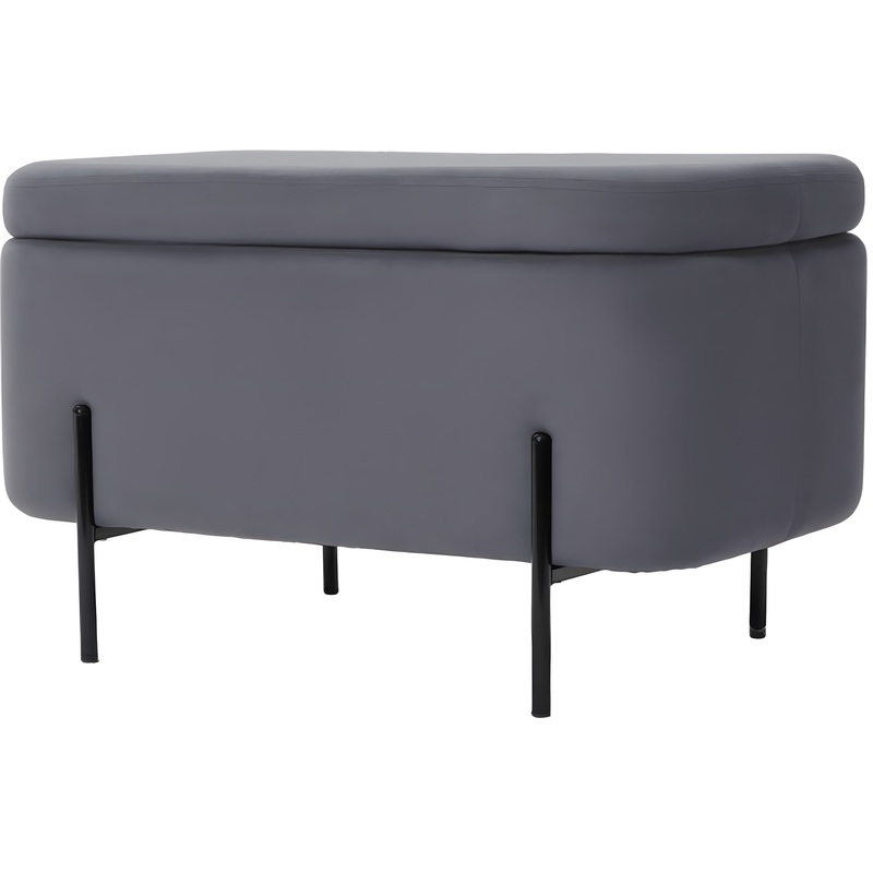 Изображение товара Пуф Gloria с местом для хранения серый (велюр, 750х400х430 мм)