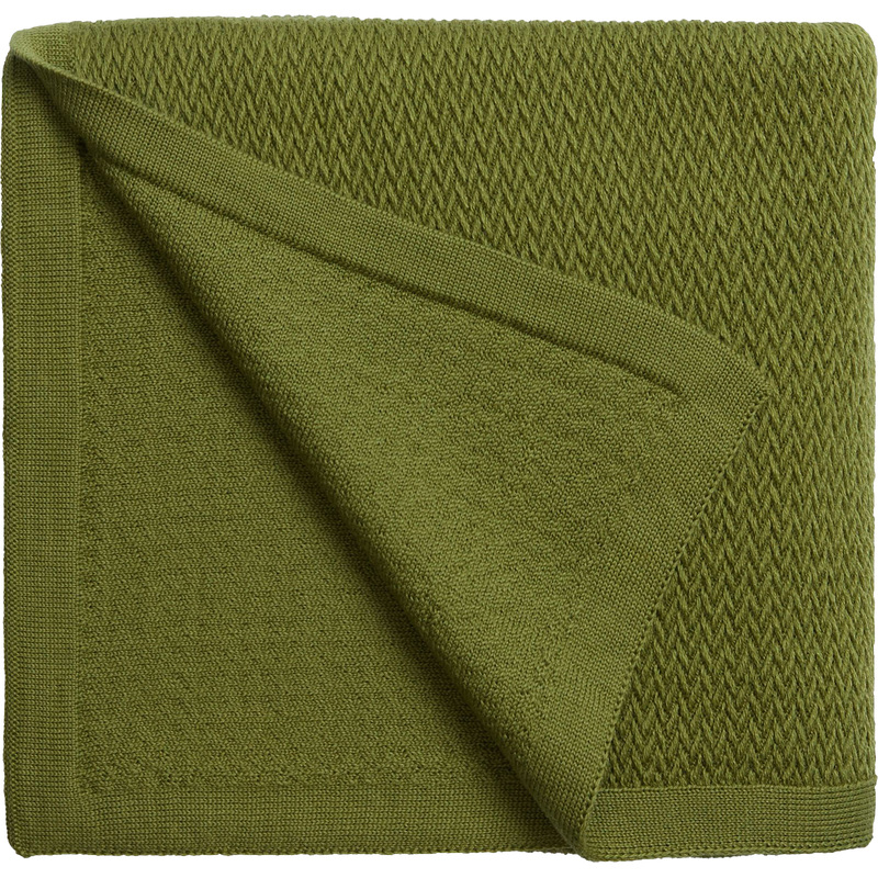 Изображение товара Плед Very Marque Ornato полушерсть зелёный 110x170 см