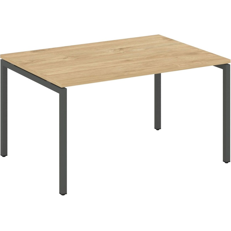 Изображение товара Современный переговорный стол SN-4P.SPRG-004.3 из ЛДСП антрацит и тиквуд светлый 1580х980х750 мм