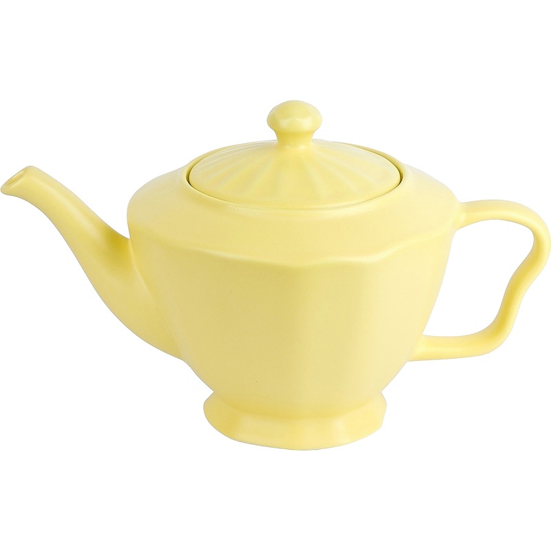 Изображение товара Фарфоровый чайник Nouvelle Home Crayola Adonis 1200 мл желтый для горячих и холодных напитков