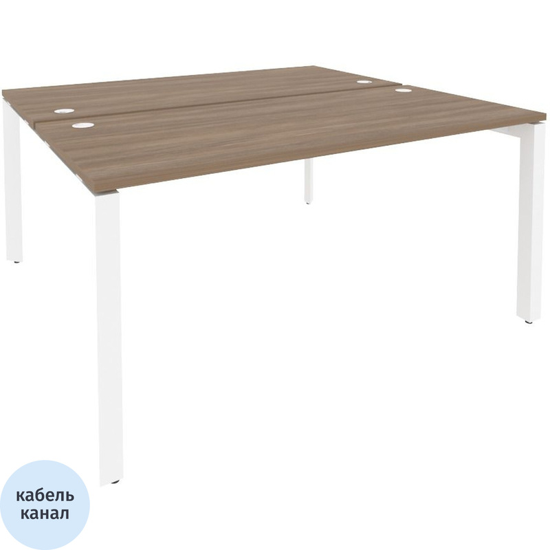 Изображение товара Рабочая станция на 2 рабочих места ONIX-П O.MP-D.RS-2.4.7 1580х1475х750 мм дуб аризона белый