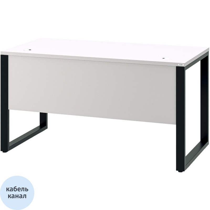 Изображение товара Стол прямой Zamm Зета 10806 (белый премиум/чёрный, 1600х700х745 мм)