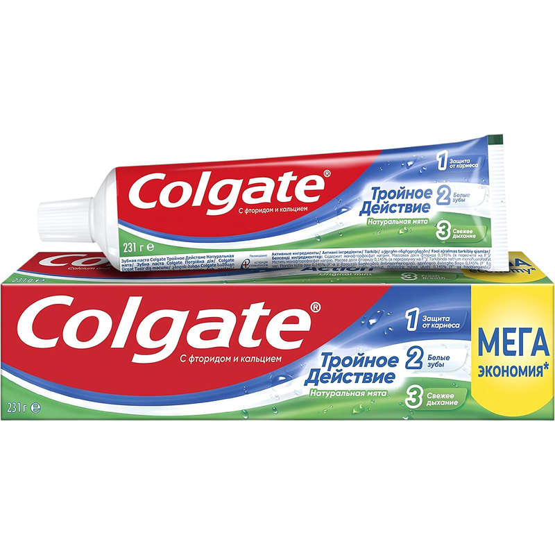 Изображение товара Зубная паста Colgate Тройное действие Натуральная мята 150 мл для защиты и освежения