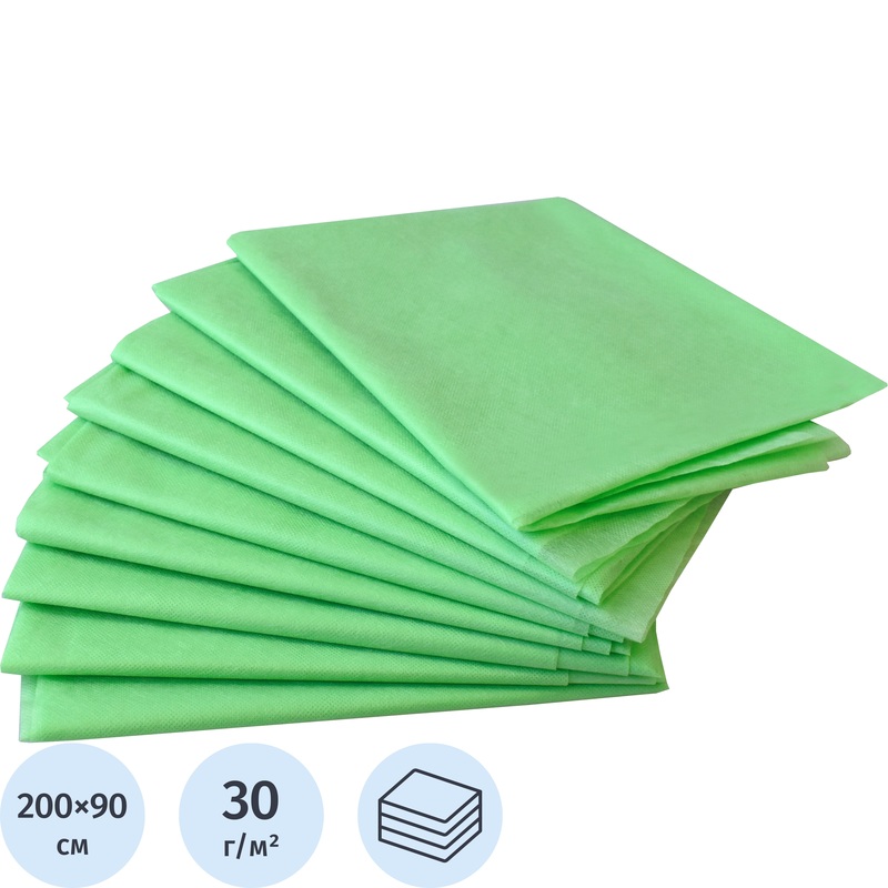 Изображение товара Одноразовые простыни Чистовье нестерильные 200x90 см мятные, 10 штук