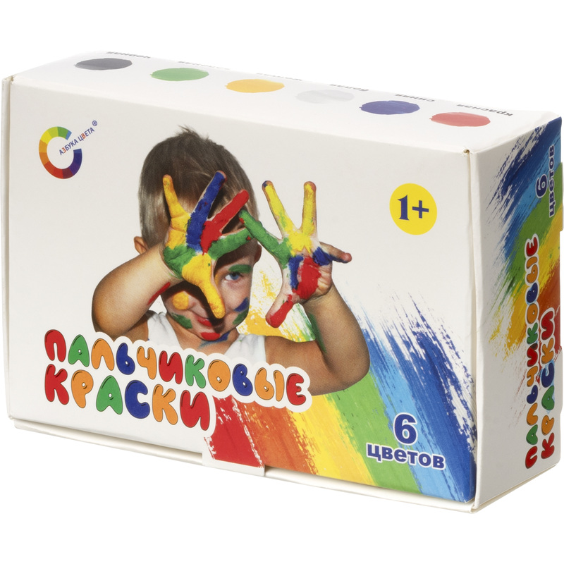 Изображение товара Краски пальчиковые Азбука цвета 6 цветов по 20 мл
