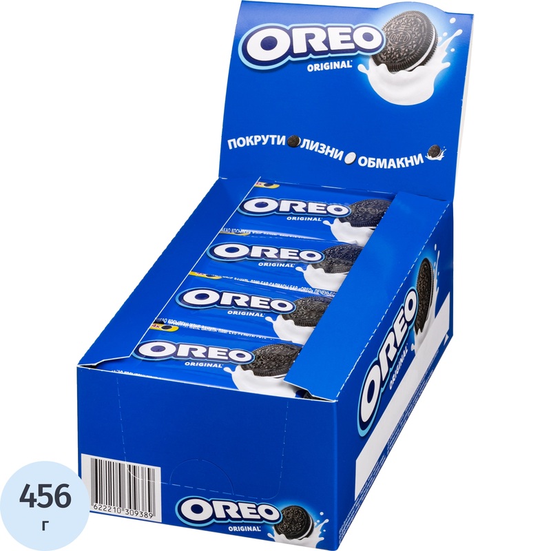 Изображение товара Печенье песочное Oreo с какао и ванильной начинкой, 456 г