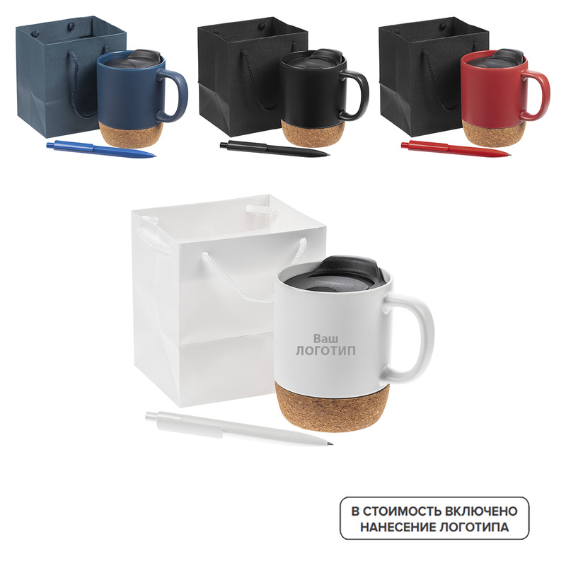Изображение товара Подарочный набор с гравировкой на кружке и ручке для корпоративных подарков