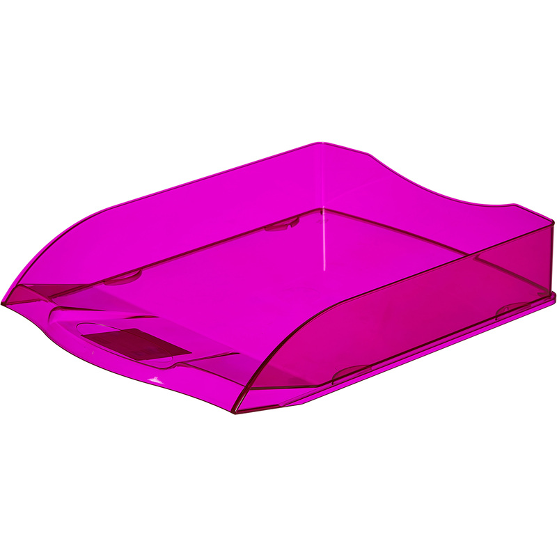 Изображение товара Горизонтальный пластиковый лоток для бумаг Attache Яркий офис 340x250x60 мм розовый