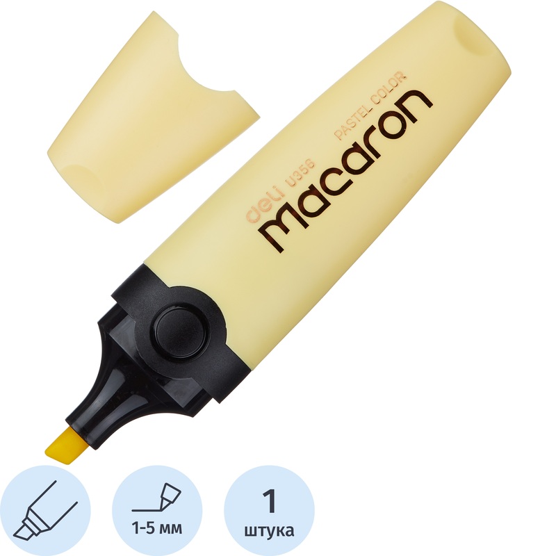 Изображение товара Текстовыделитель Deli Macaron желтый с наконечником 1-5 мм