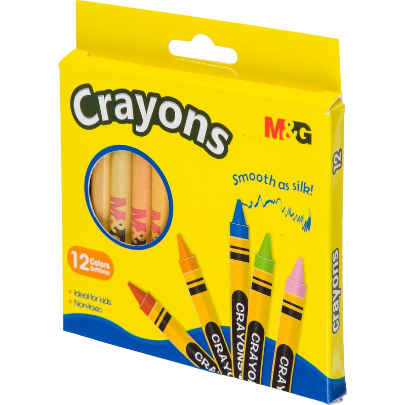 Изображение товара Мелки восковые M&G круглые 12 цветов для детского творчества