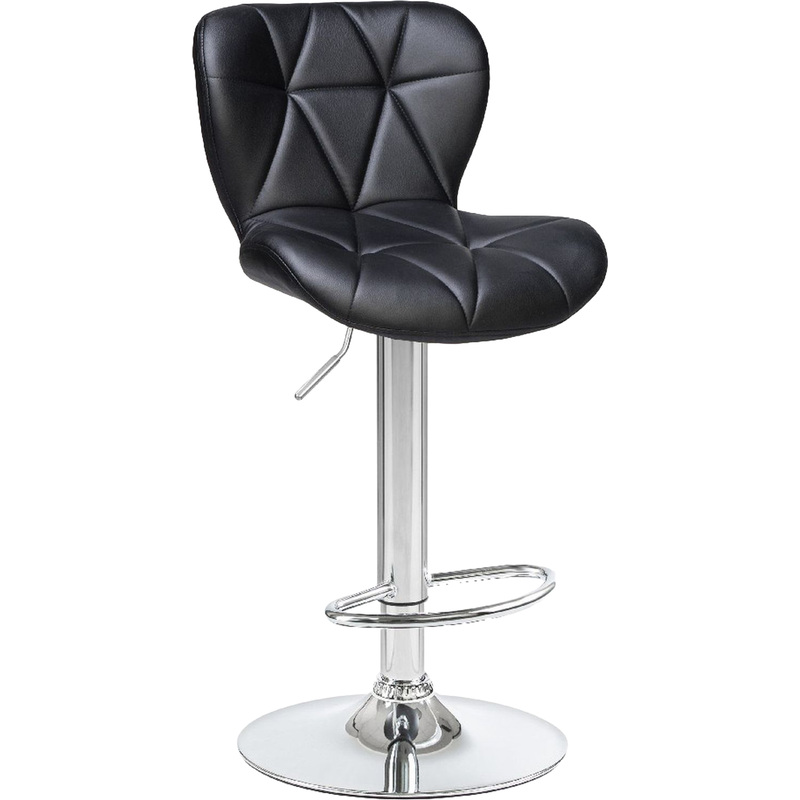 Изображение товара Барный стул Dobrin Barny черный с хромированным каркасом и регулировкой высоты