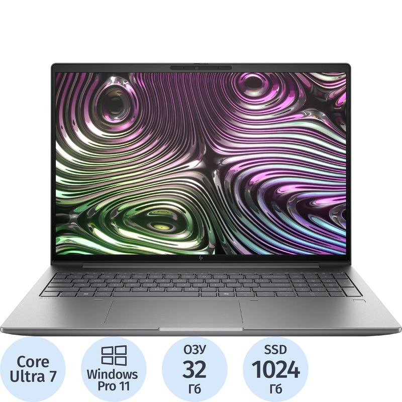 Изображение товара Ноутбук HP ZBook X G1i 16" серый Intel Core Ultra 7 255H/32 ГБ/SSD 1024 ГБ/NVIDIA RTX Pro 2000 Blackwell (C1JT6PT)