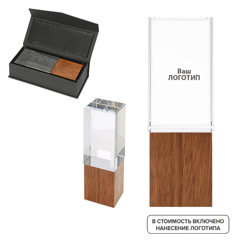 Изображение товара Награда Wood and glass из стекла и дерева на 10 штук с гравировкой