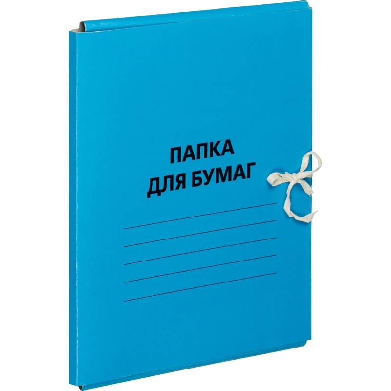 Изображение товара Папка для бумаг с завязками 300 г/кв.м мелованная синяя