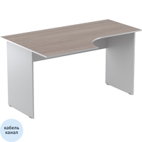 Стол эргономичный Easy Standard LT 16/16 левый (дуб тёмный/серый,  1400х900х740 мм)