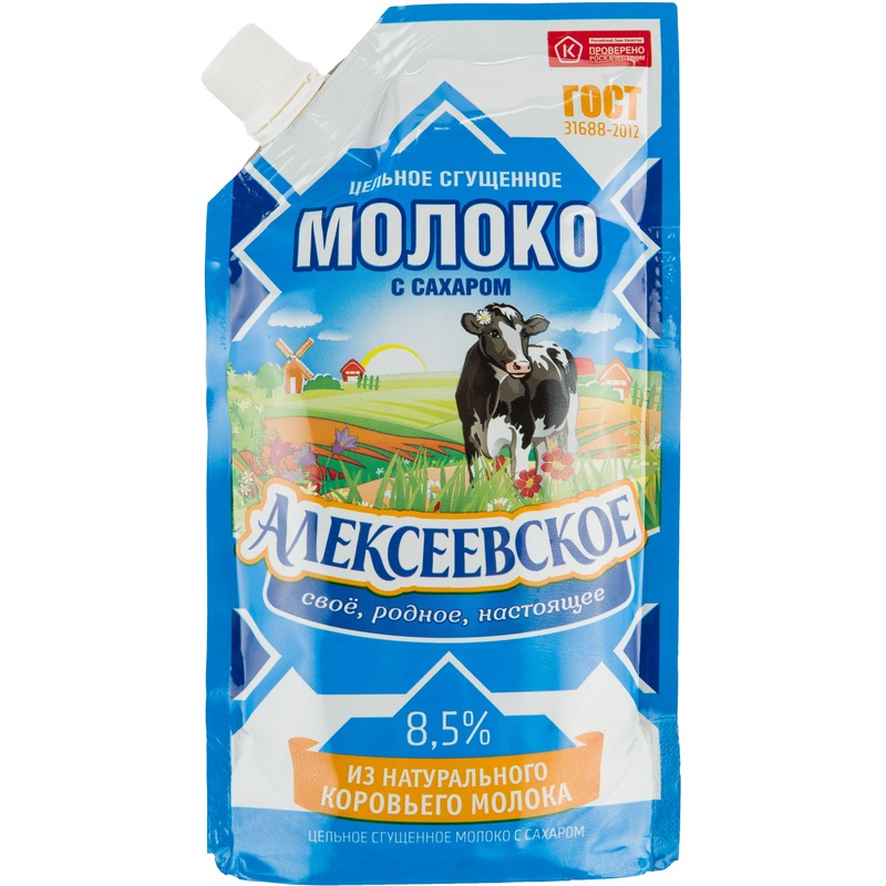 Изображение товара Молоко сгущенное Алексеевское 8.5% 270 г с сахаром Россия