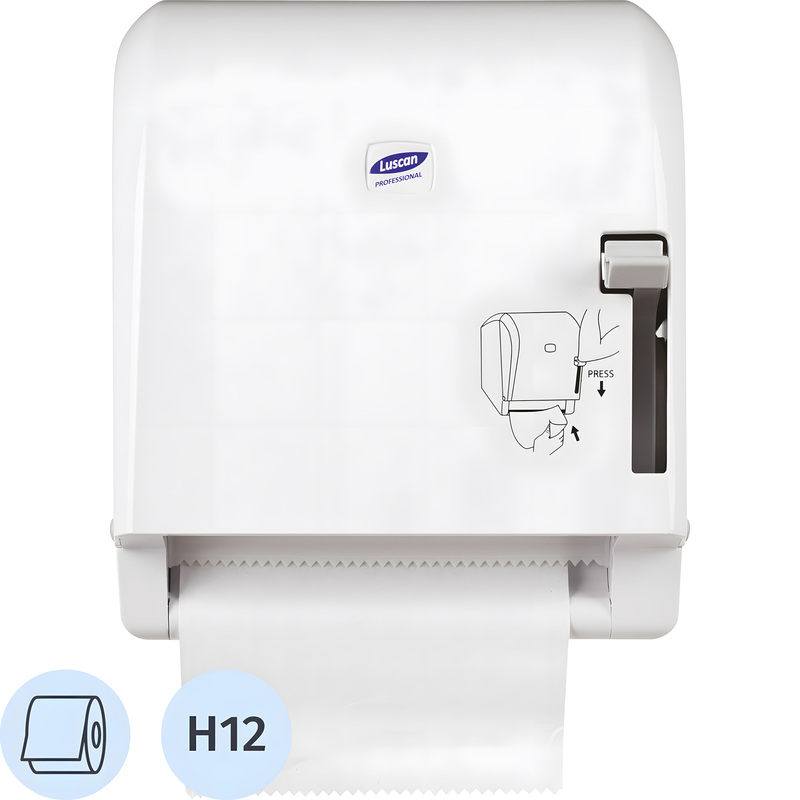 Изображение товара Диспенсер для полотенец рулонных Luscan Professional H12 белый настенный пластик