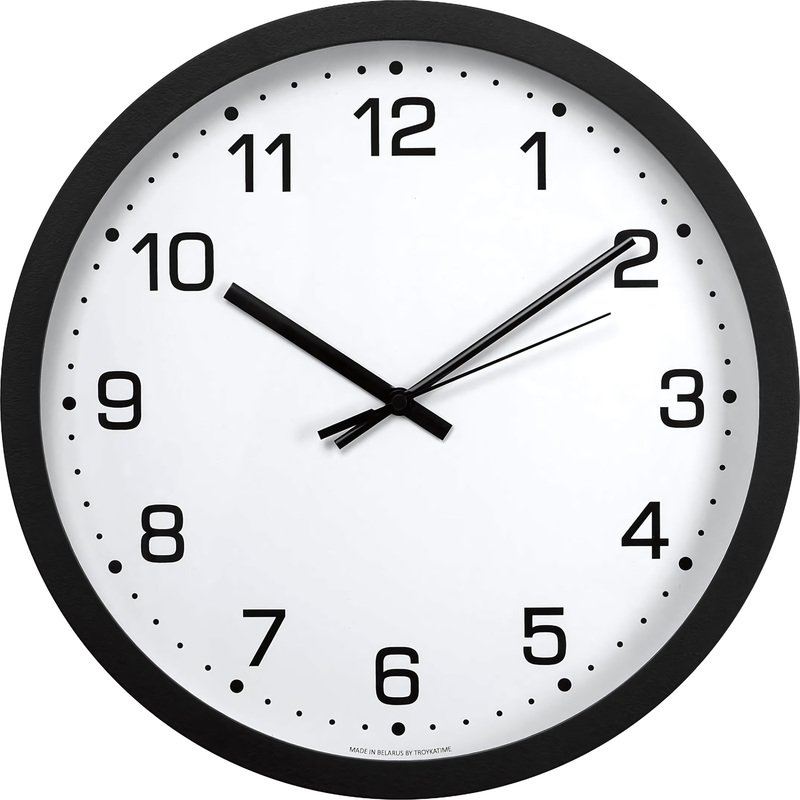 Изображение товара Настенные часы Troyka 77760754 круглые кварцевые стильные белые и чёрные