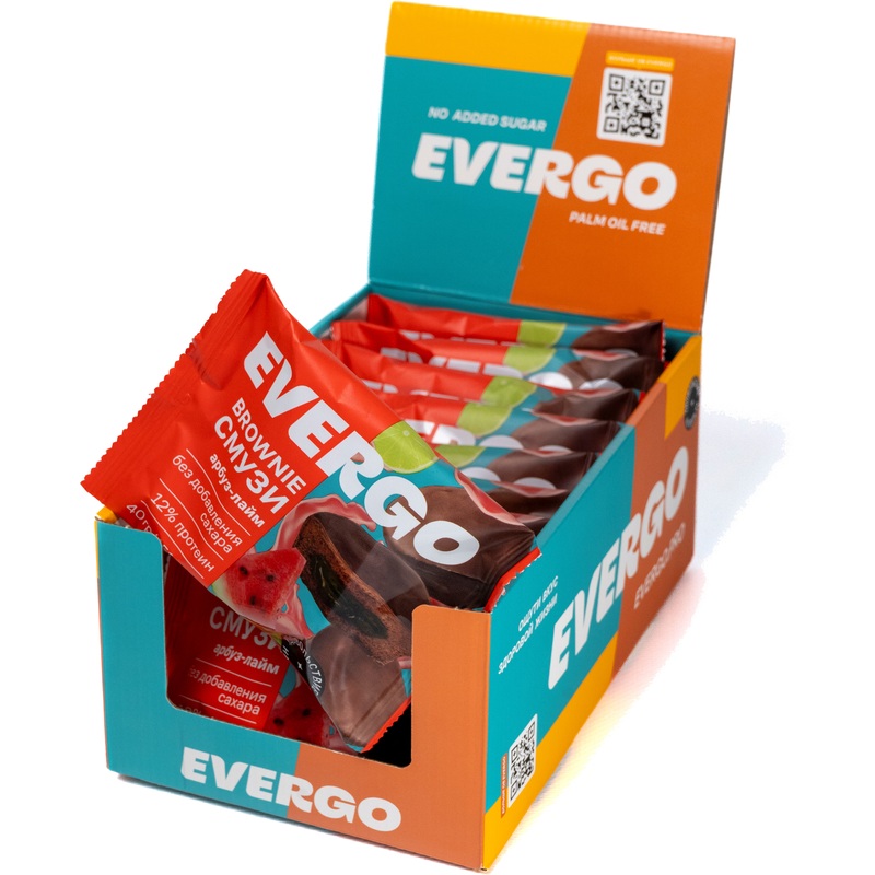 Изображение товара Пирожное Брауни Evergo Кейк Смузи с арбузом и лаймом 320 г Изображение товара Пирожное Брауни Evergo Кейк Смузи с арбузом и лаймом 320 г