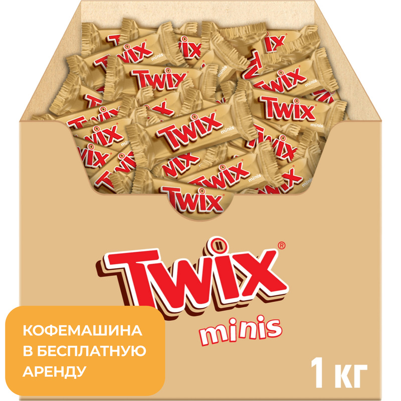 Изображение товара Шоколадные батончики Twix minis с карамелью и печеньем 1 кг