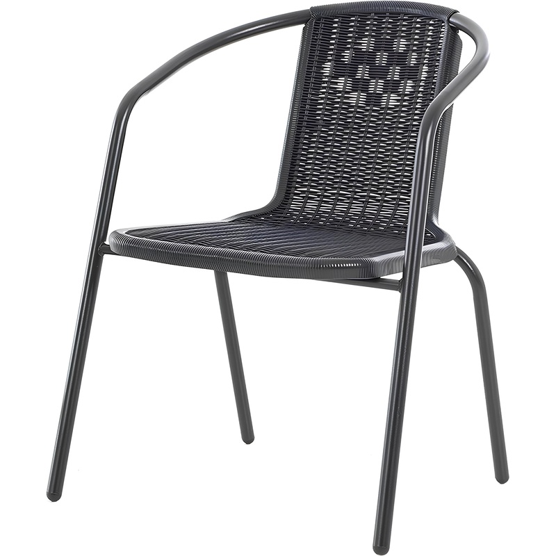 Изображение товара Садовый стул черного цвета с стальным каркасом