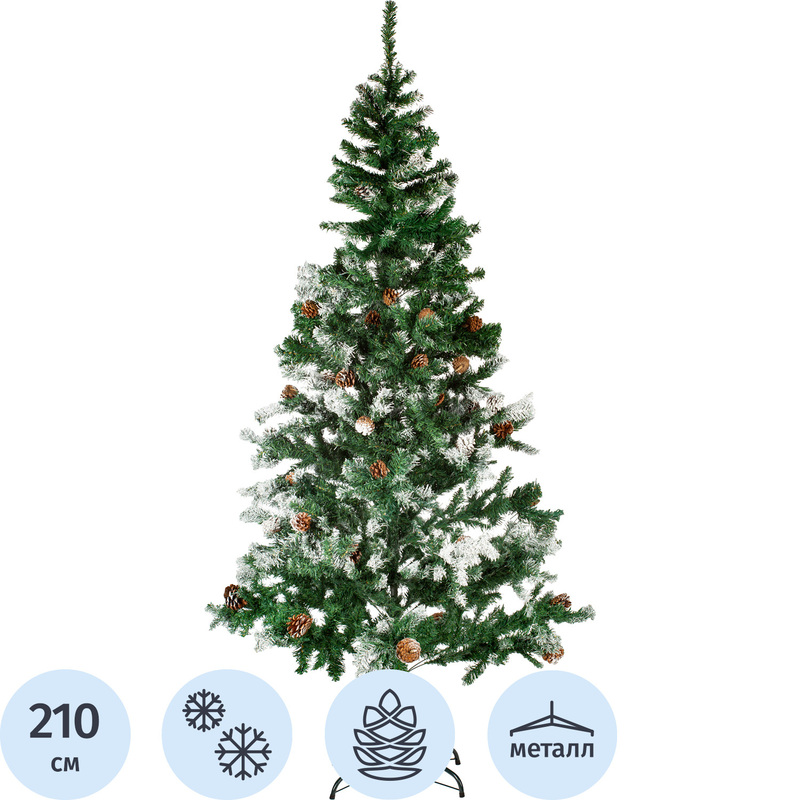 Изображение товара Елка искусственная новогодняя заснеженная 2.1м с украшениями