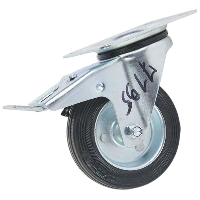 Изображение товара Поворотное колесо для тележки 100 мм с тормозом высокая нагрузка