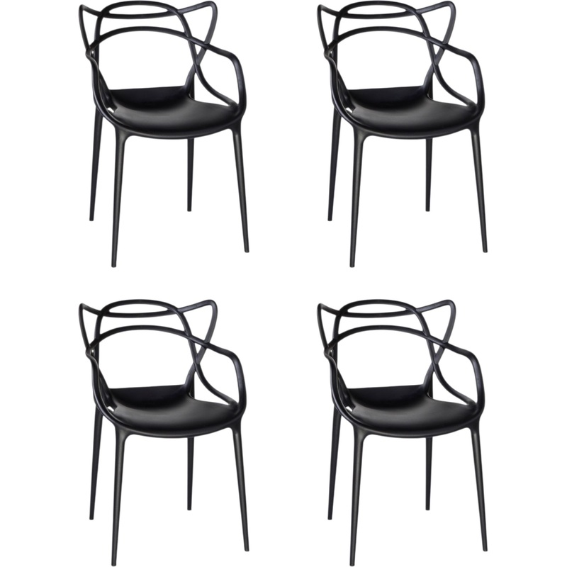 Изображение товара Стул обеденный DOBRIN MASTERS чёрный (полипропилен, 4 штуки в упаковке)