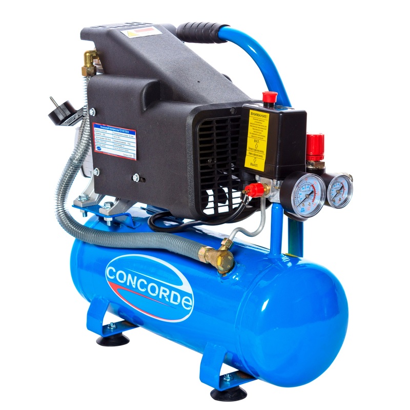 Изображение товара Компрессор Concorde CD-AC125/8 8л 750Вт с масляной смазкой и рабочим давлением 8 бар