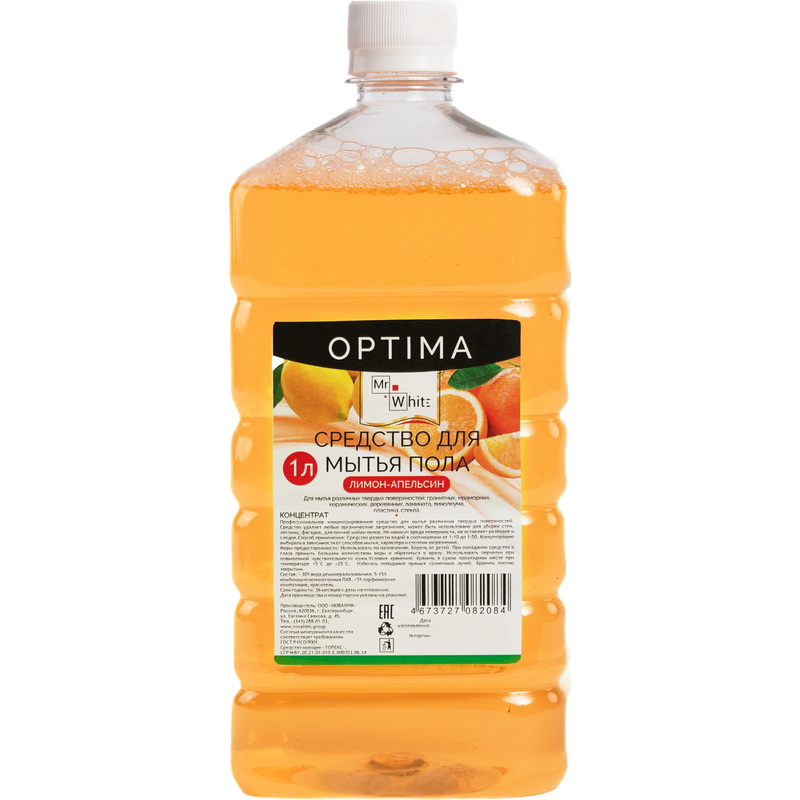 Изображение товара Средство для мытья пола Mr. White Optima Лимон-апельсин 1 л