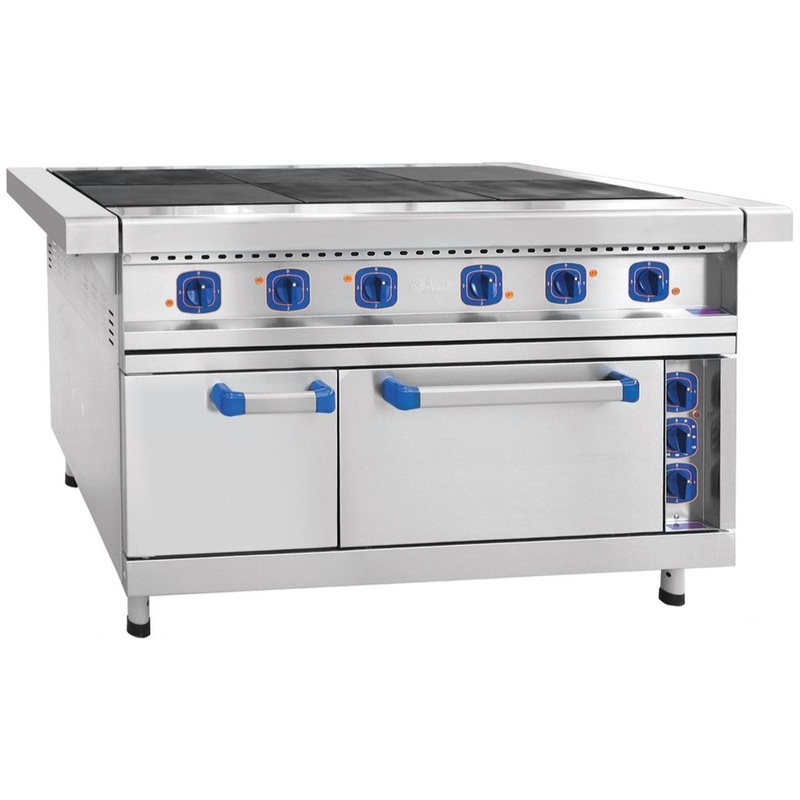 Изображение товара Плита Abat ЭП-6ЖШ-К-2/1 (37810) электрическая на 6 конфорок в серебристом корпусе