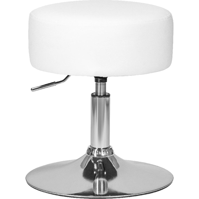 Изображение товара Табурет Dobrin Danny белый из искусственной кожи и металла