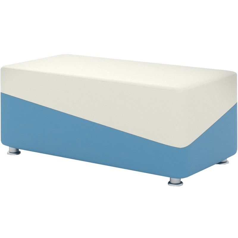 Изображение товара Модуль диван прямой Lines 2-М 2P4R двухместный синий и белый искусственная кожа