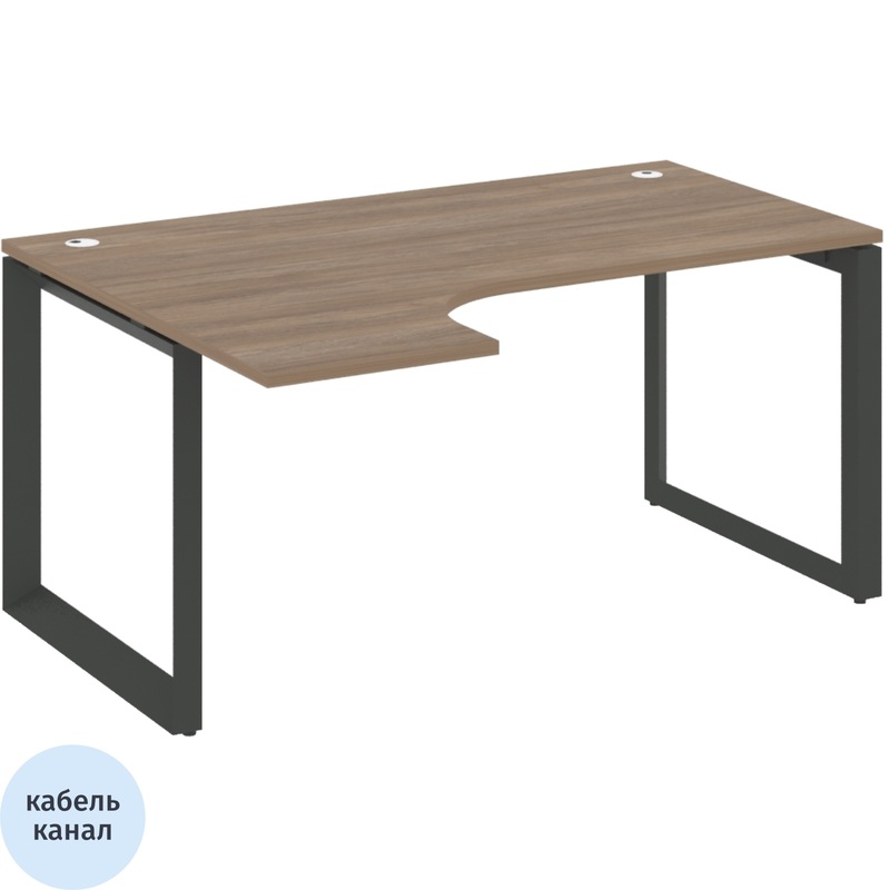 Изображение товара Эргономичный левый стол ONIX-О из ЛДСП с металлическим каркасом 1580х1180х750 мм