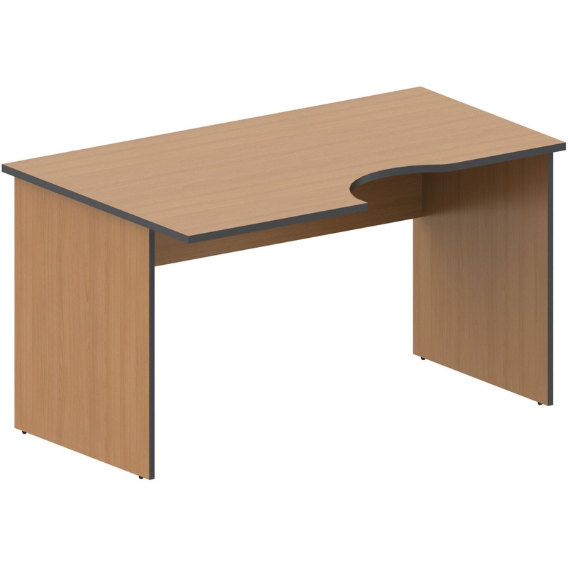 Изображение товара Эргономичный левый стол Агат АО-33L из ЛДСП с криволинейным вырезом и регулировкой опор